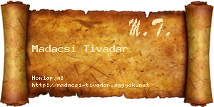 Madacsi Tivadar névjegykártya