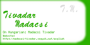 tivadar madacsi business card